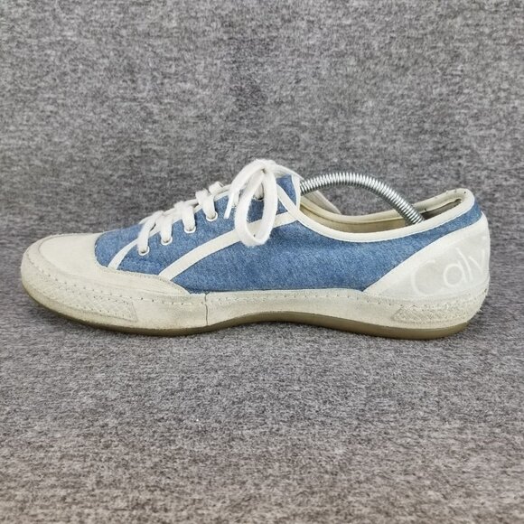 ✅Calvin Klein TRICKY Casual Leather/Fabric Blue/White Sneakers Men's 10M Skater - Picture 10 of 10